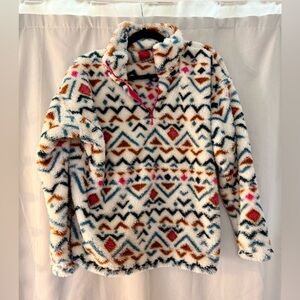 Eddie Bauer Cozy Multicolor Fleece Pullover